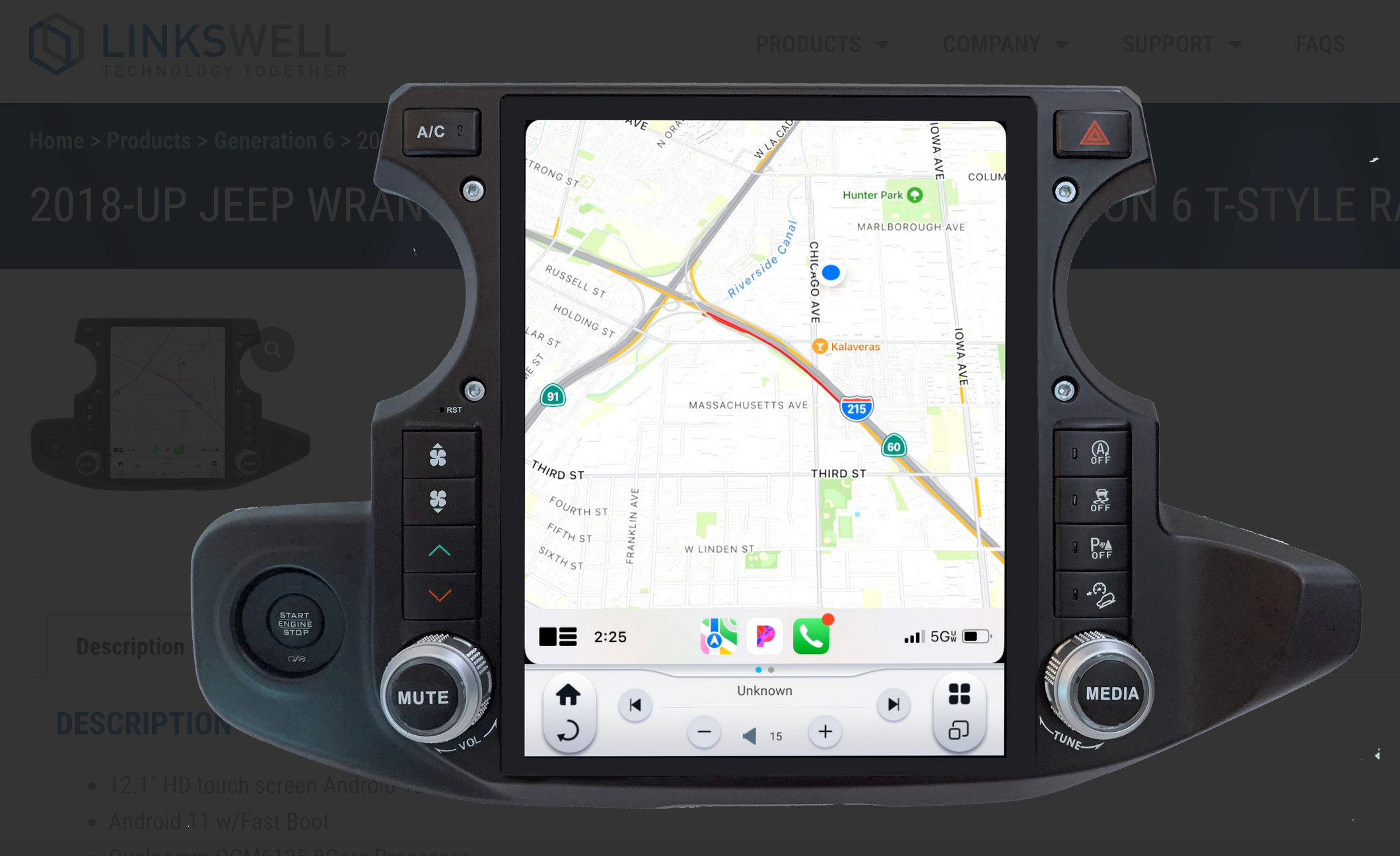 Jeep Wrangler JL/JT Linkswell Gen VI (6) T-Style Radio