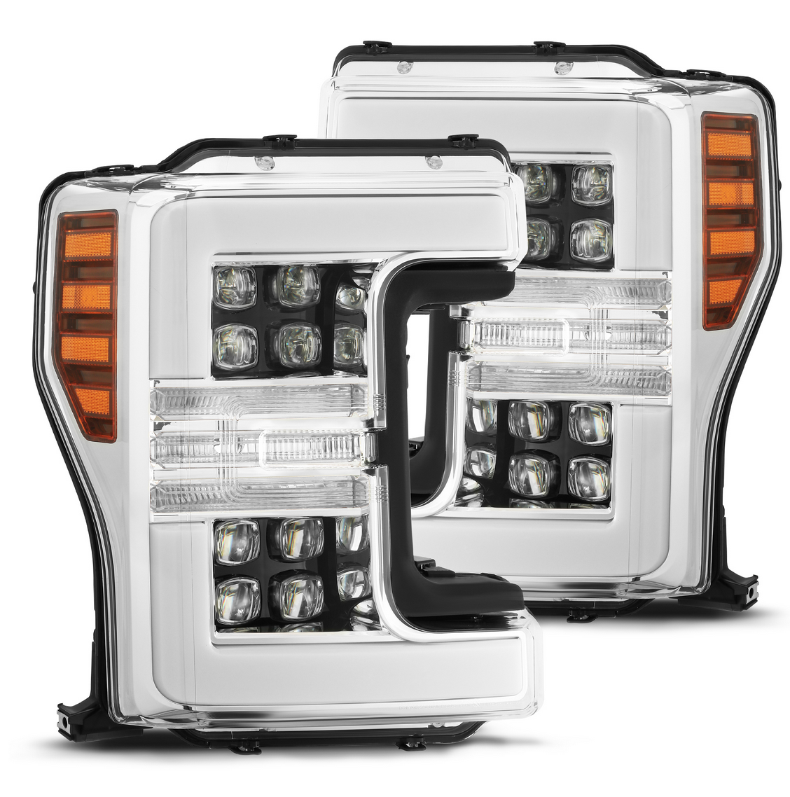 17-19 Super Duty AlphaRex NOVA-Series LED Projector Headlights Chrome