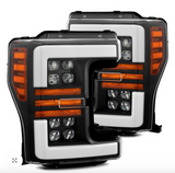 17-19 Super Duty AlphaRex NOVA-Series LED Projector Headlights Black